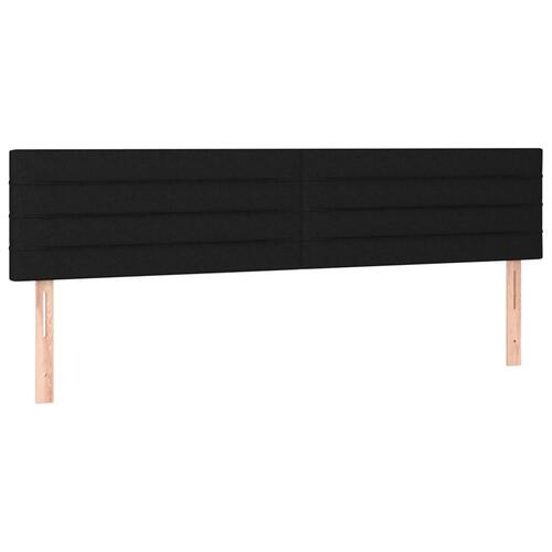 Sengegavl med LED-lys 180x5x78/88 cm stof sort