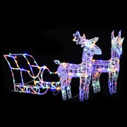 Rensdyr og kane julefigur 160 LED'er 130 cm akryl