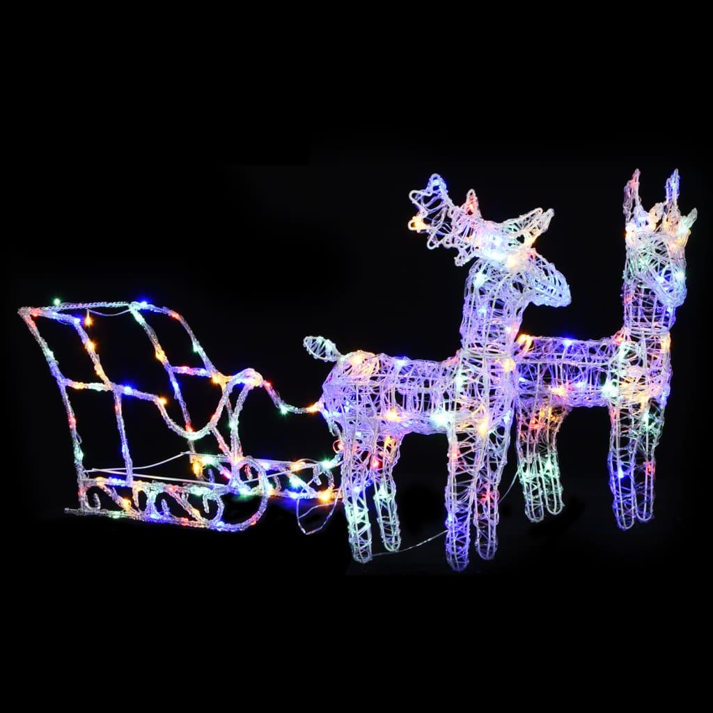 Rensdyr og kane julefigur 160 LED'er 130 cm akryl