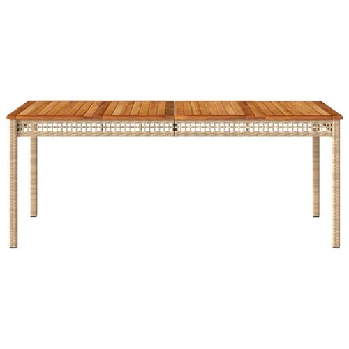 Havebord 180x90x75 cm polyrattan og akacietræ beige