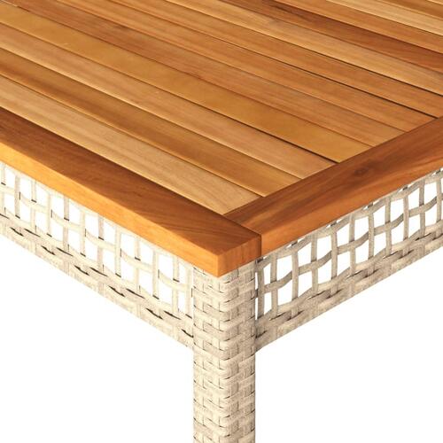 Havebord 180x90x75 cm polyrattan og akacietræ beige
