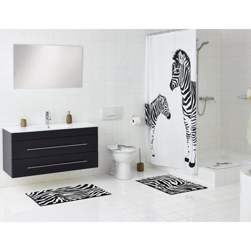 RIDDER brusemåtte Zebra 38x72 cm hvid og sort