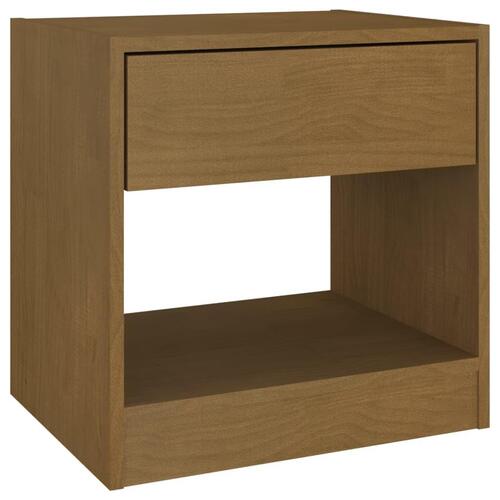 Sengebord 40x31x40 cm massivt fyrretræ gyldenbrun
