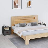 Sengeborde 2 stk. 40x34x45 cm massivt fyrretræ grå