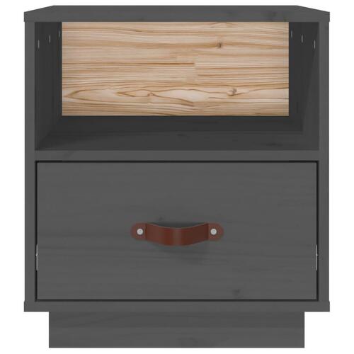 Sengeborde 2 stk. 40x34x45 cm massivt fyrretræ grå