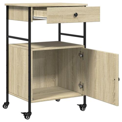 Køkkenvogn 56x43x89,5 cm konstrueret træ sonoma-eg