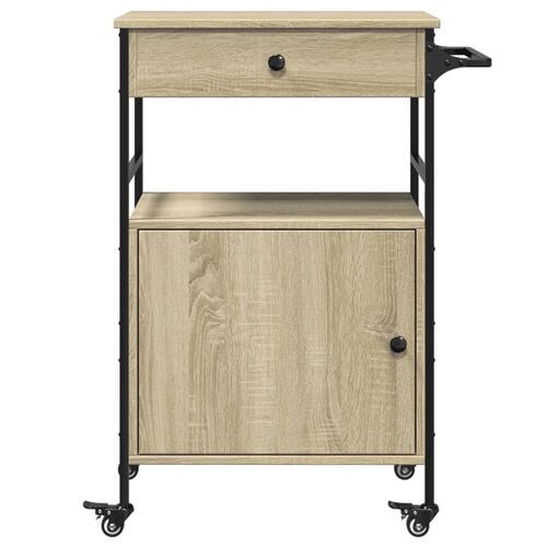 Køkkenvogn 56x43x89,5 cm konstrueret træ sonoma-eg