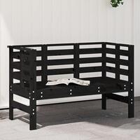 Havebænk 111,5x53x71 cm massivt fyrretræ sort