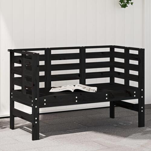 Havebænk 111,5x53x71 cm massivt fyrretræ sort