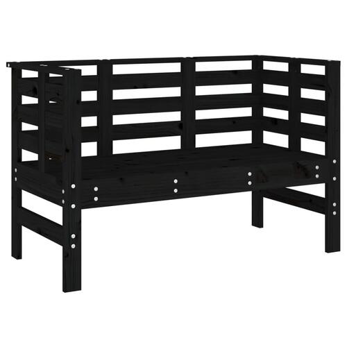 Havebænk 111,5x53x71 cm massivt fyrretræ sort