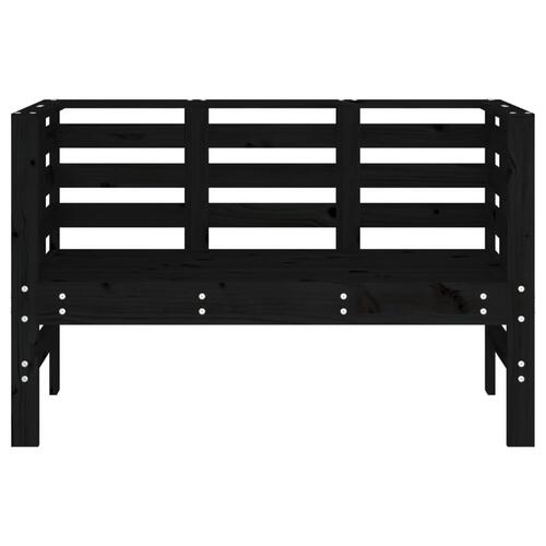 Havebænk 111,5x53x71 cm massivt fyrretræ sort