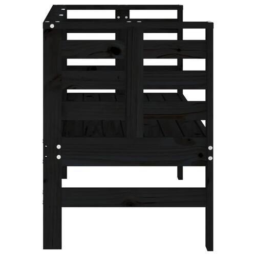 Havebænk 111,5x53x71 cm massivt fyrretræ sort