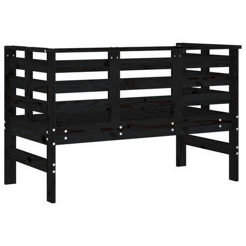 Havebænk 111,5x53x71 cm massivt fyrretræ sort