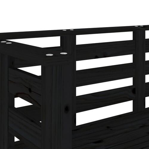 Havebænk 111,5x53x71 cm massivt fyrretræ sort