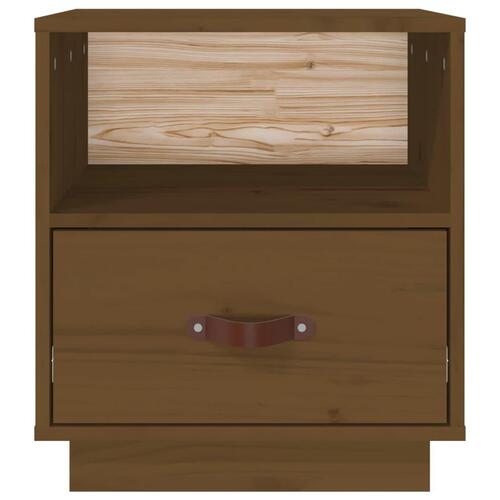 Sengebord 40x34x45 cm massivt fyrretræ gyldenbrun