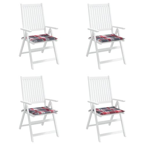 Hynder til havestol 4 stk. 50x50x3 cm oxfordstof rødternet