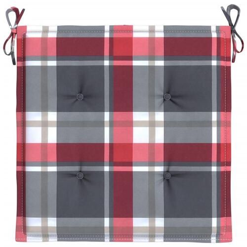 Hynder til havestol 4 stk. 50x50x3 cm oxfordstof rødternet
