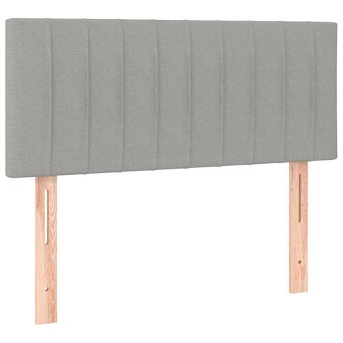Kontinentalseng med madras 90x190 cm stof lysegrå