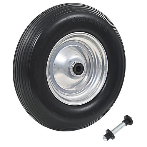 Trillebørshjul med aksel massivt PU 4.00-8 390 mm