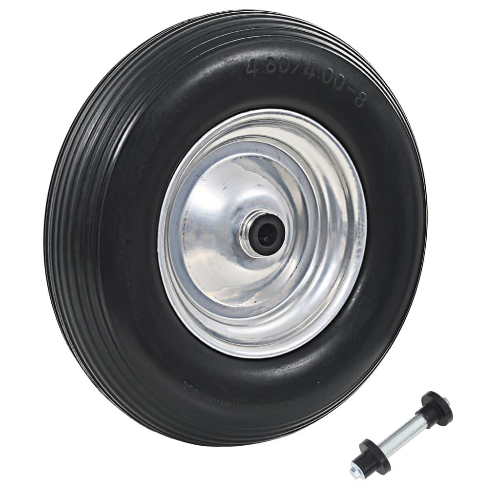 Trillebørshjul med aksel massivt PU 4.00-8 390 mm