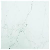 Bordplade 40x40 cm 6 mm hærdet glas med marmordesign hvid