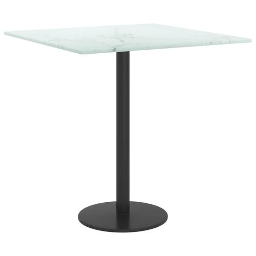 Bordplade 40x40 cm 6 mm hærdet glas med marmordesign hvid