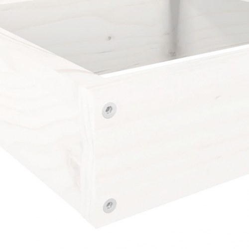 Plantekasse i 4 niveauer 106 x 104,5 x 36 cm massivt fyrretræ - hvid