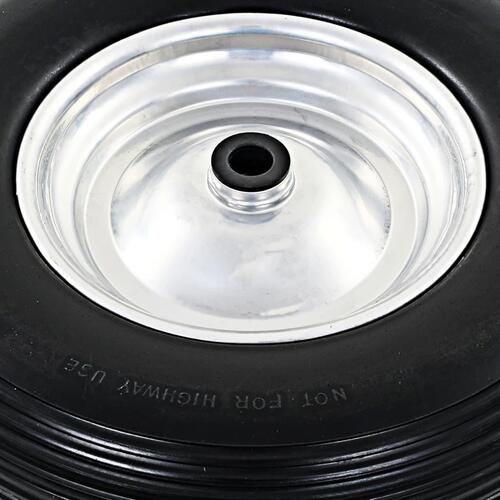 Trillebørshjul med aksel 2 stk. massivt PU 4.00-8 390 mm