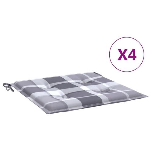 Hynder til havestol 4 stk. 50x50x3 cm oxfordstof gråternet
