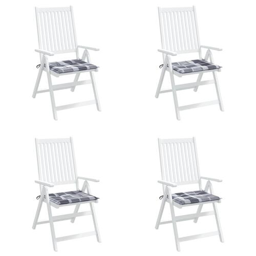 Hynder til havestol 4 stk. 50x50x3 cm oxfordstof gråternet