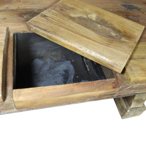 Sofabord massivt genbrugstræ 90 x 50 x 35 cm