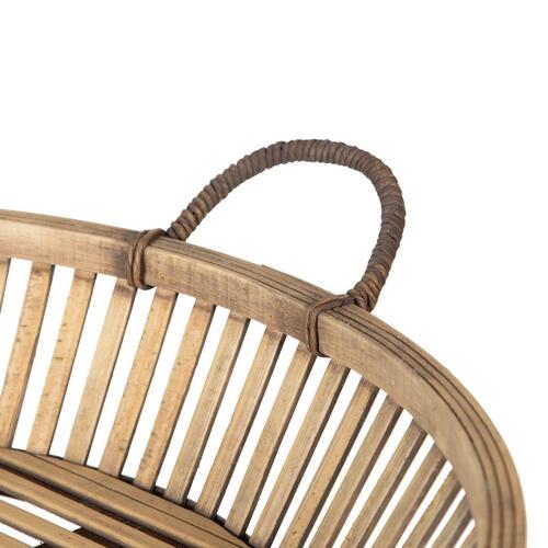 Snack bakke 50 x 50 x 9,5 cm Natur Rattan (2 enheder)