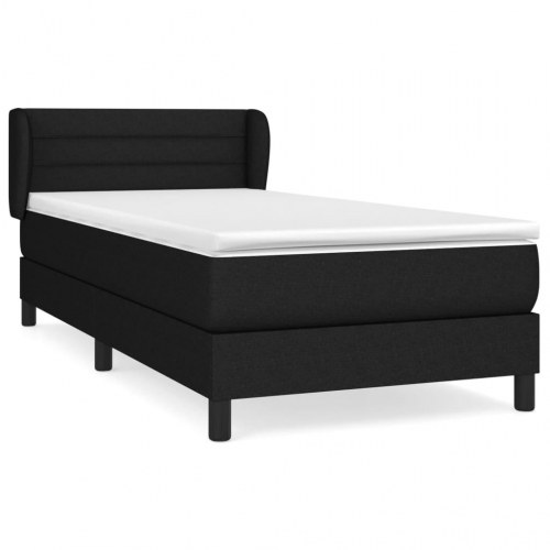 Kontinentalseng med madras 90×190 cm - stof, sort
