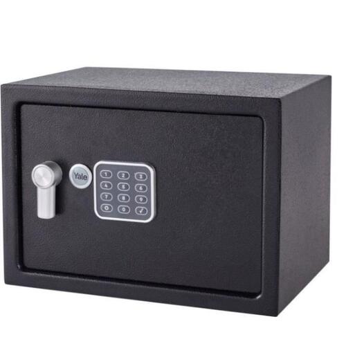 Pengeskab med elektronisk lås Yale Sort 16,3 L 25 x 35 x 25 cm Rustfrit stål