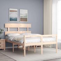 Seniorseng med sengegavl 140x190 cm massivt træ