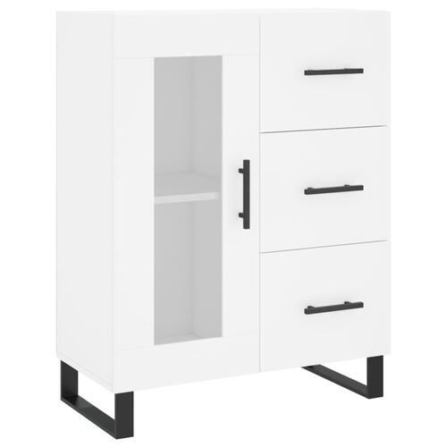 Højskab 69,5x34x180 cm konstrueret træ hvid