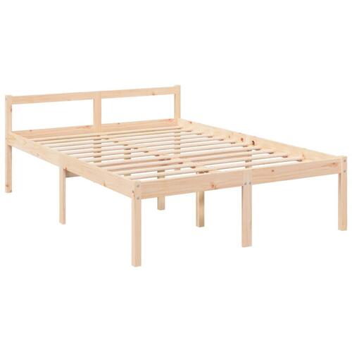 Seniorseng med sengegavl 140x190 cm massivt træ