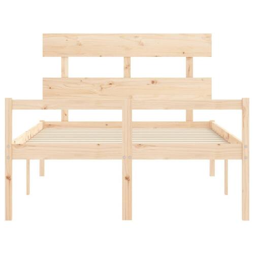 Seniorseng med sengegavl 140x190 cm massivt træ