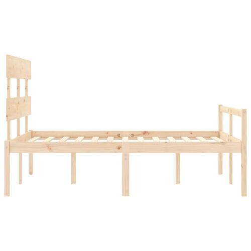 Seniorseng med sengegavl 140x190 cm massivt træ