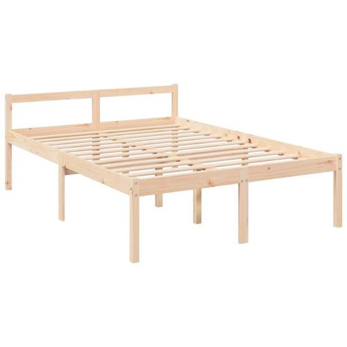 Seniorseng med sengegavl 140x190 cm massivt træ