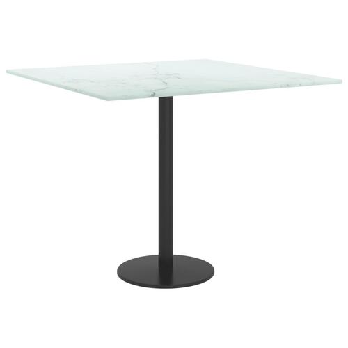 Bordplade 50x50 cm 6 mm hærdet glas med marmordesign hvid