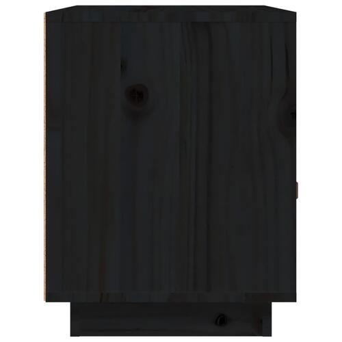 Sengeborde 2 stk. 40x34x45 cm massivt fyrretræ sort