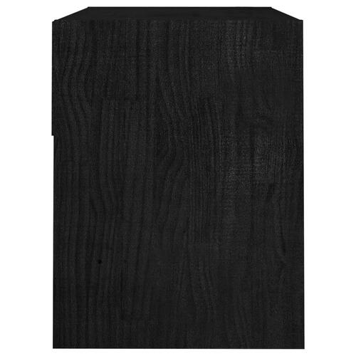 Sengeborde 2 stk. 40x31x40 cm massivt fyrretræ sort