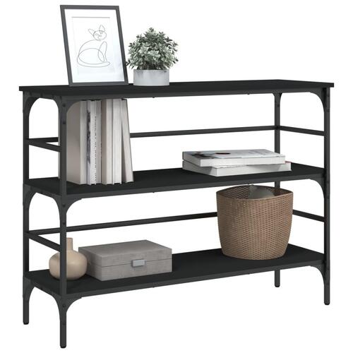 Konsolbord 100x32x75 cm konstrueret træ sort