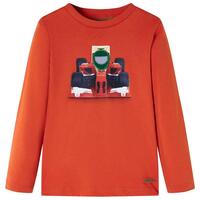 Langærmet T-shirt til børn str. 116 cm orange