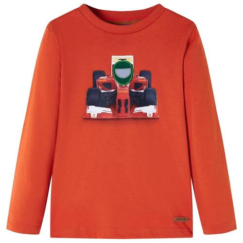 Langærmet T-shirt til børn str. 116 cm orange