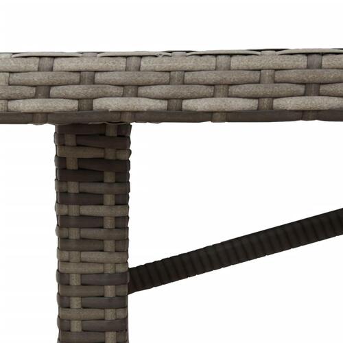 Havebord med top i akacietræ 190x80x74 cm polyrattan grå