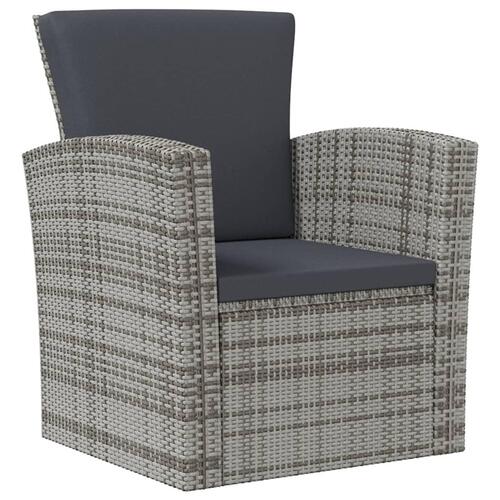 Loungesæt til haven 8 dele med hynder polyrattan grå