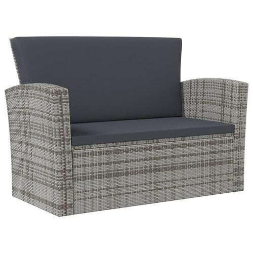 Loungesæt til haven 8 dele med hynder polyrattan grå