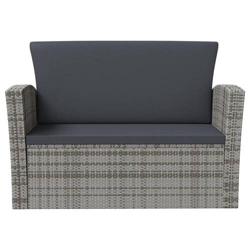 Loungesæt til haven 8 dele med hynder polyrattan grå